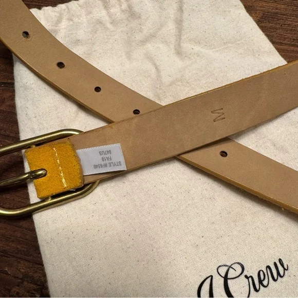 J. Crew Mustard Leather Belt with Gold Buckle - Picture 3 of 3